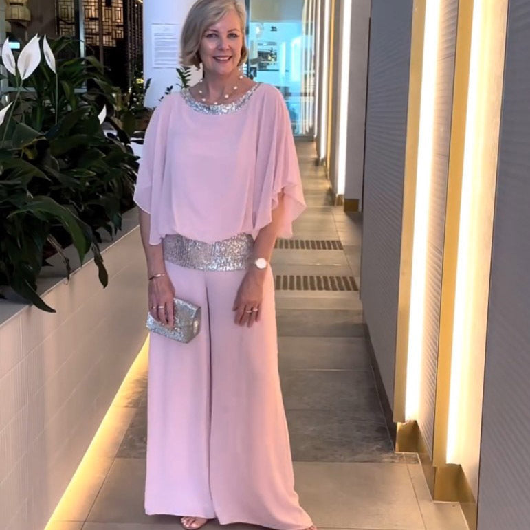 Mireya | Elegant Wide Leg Two Piece Evening Pant Set