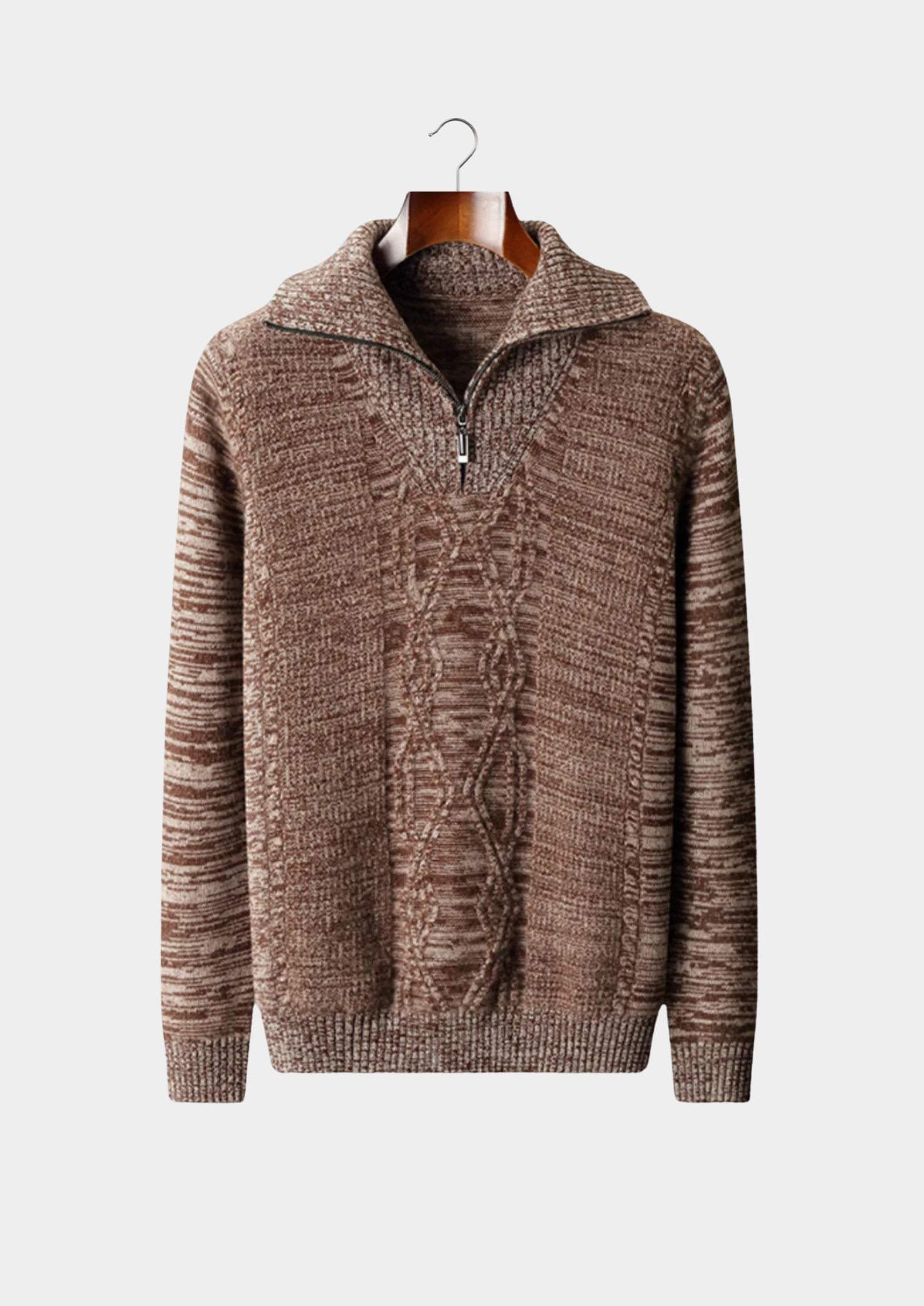 WOOL QUARTER ZIP SWEATER
