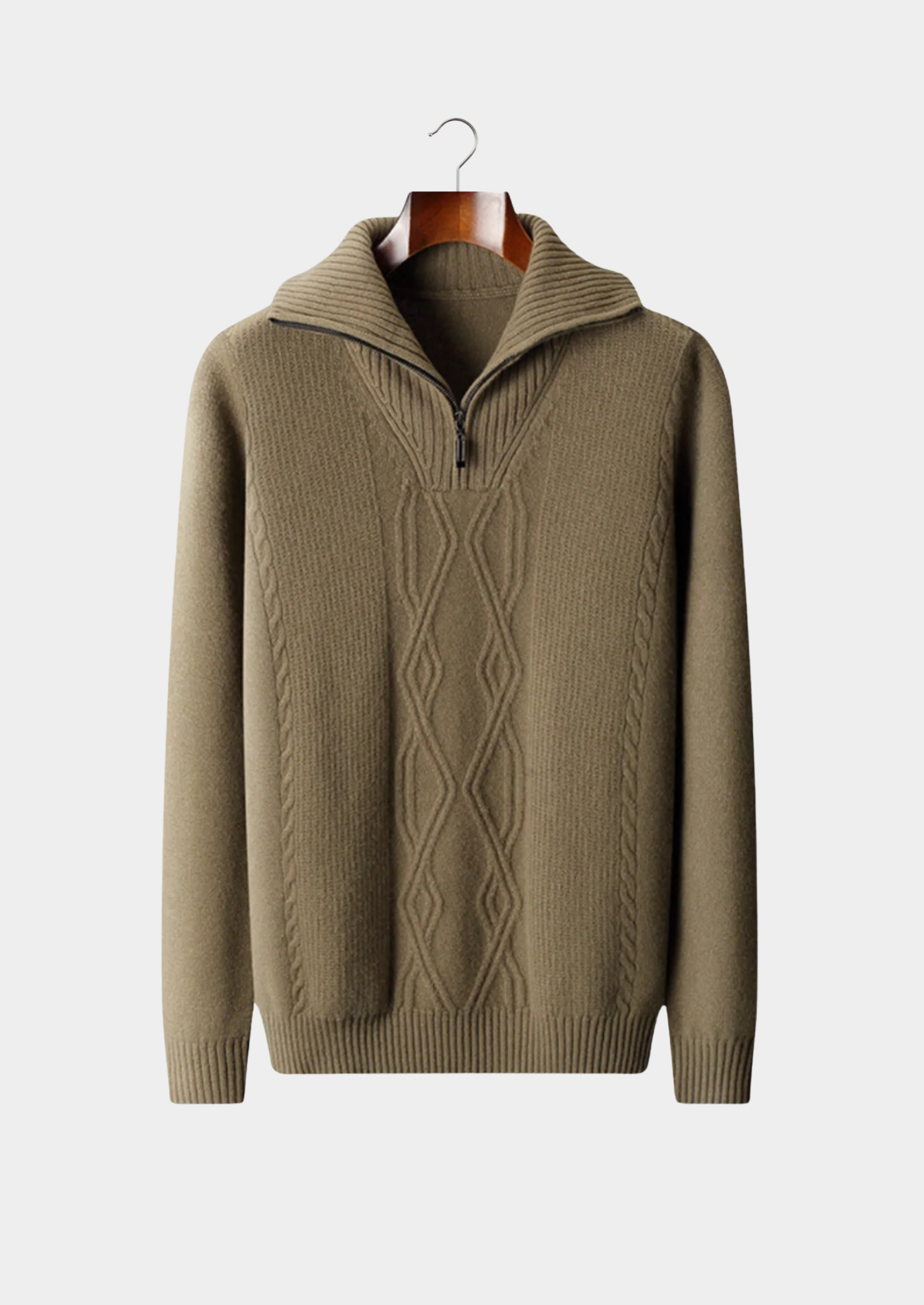 WOOL QUARTER ZIP SWEATER