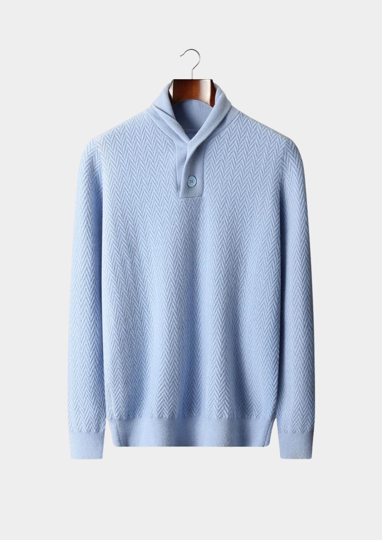 100% CASHMERE ZIGZAG BUTTON SWEATER