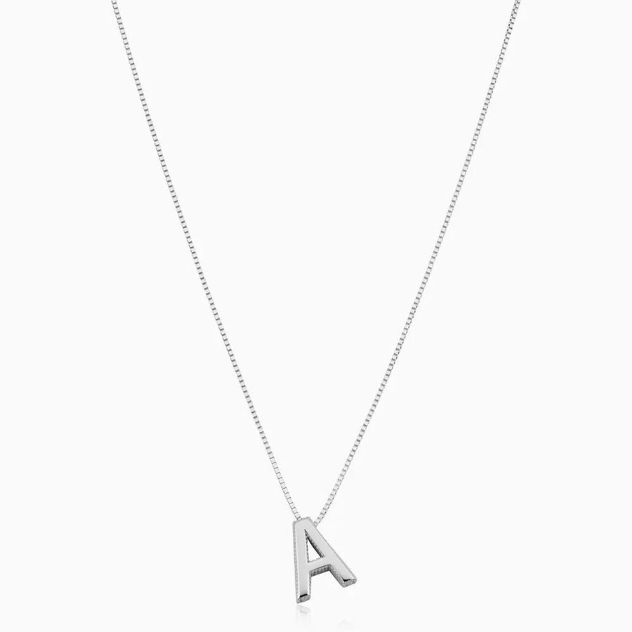 Love letter initial necklace | White Gold