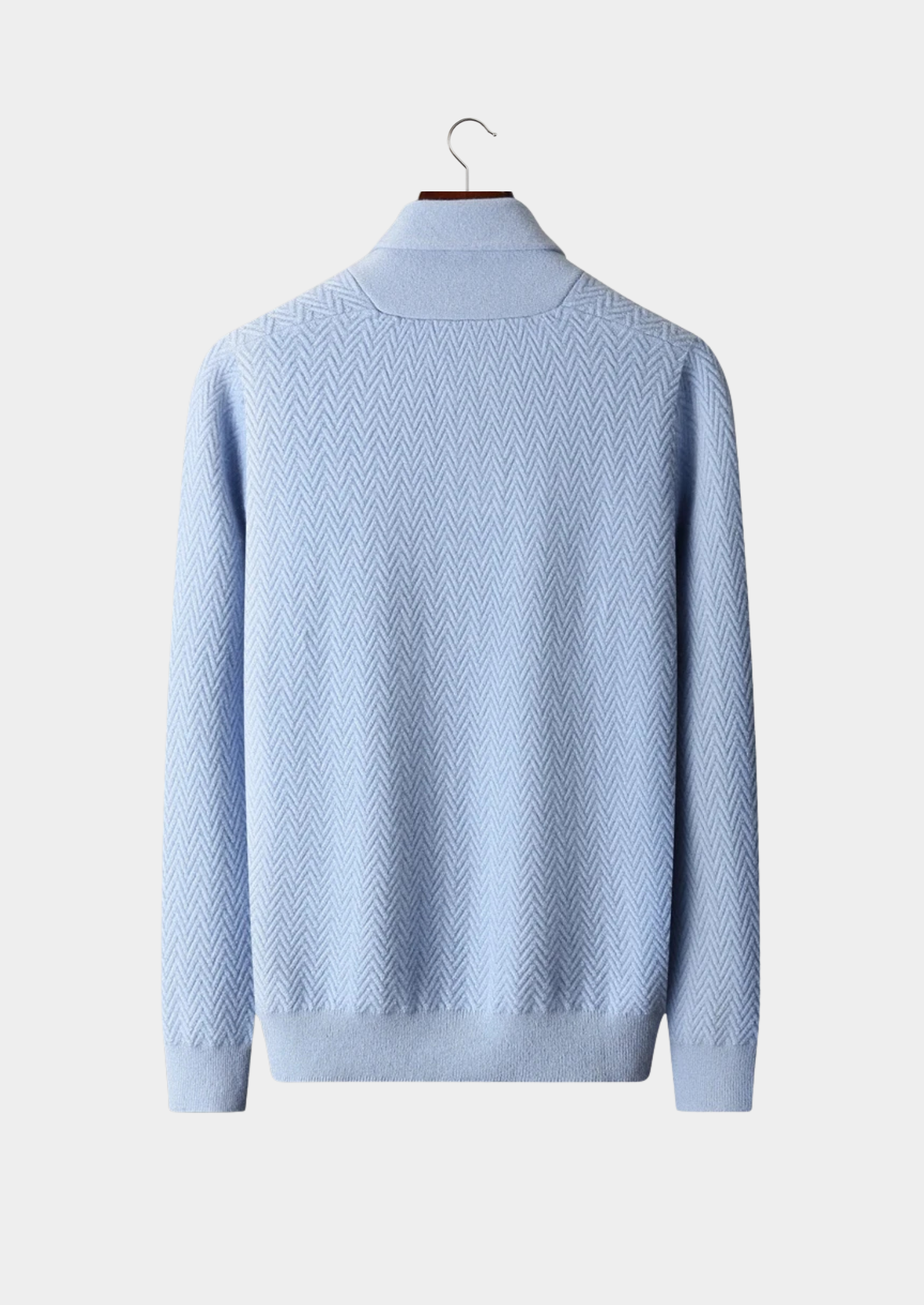 100% CASHMERE ZIGZAG BUTTON SWEATER