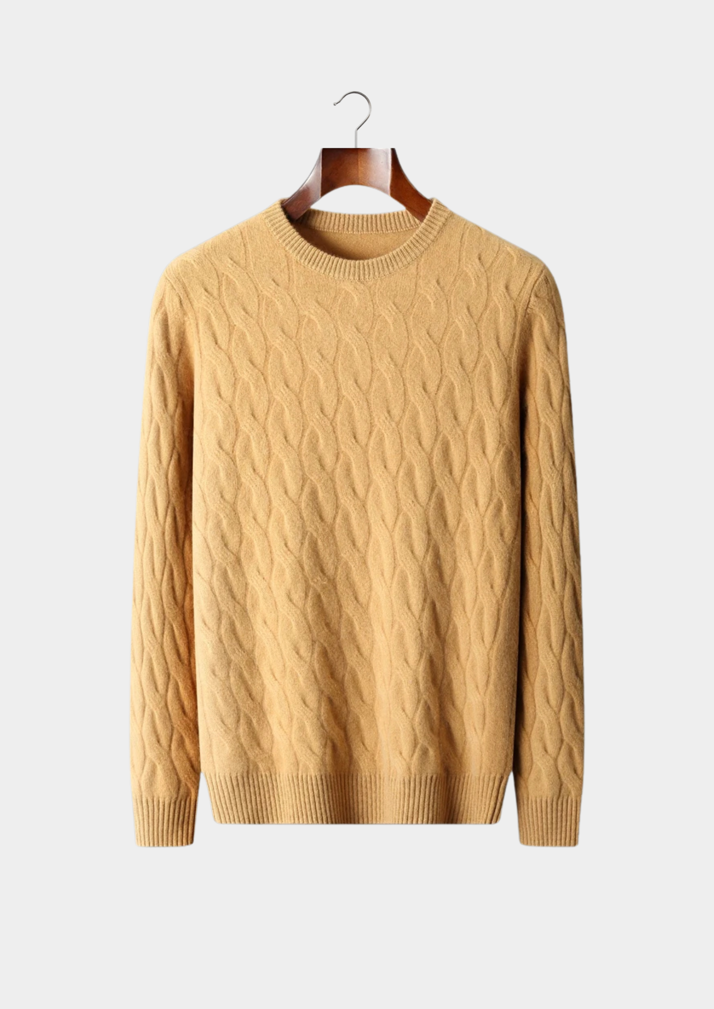 WOOL CABLE CREWNECK