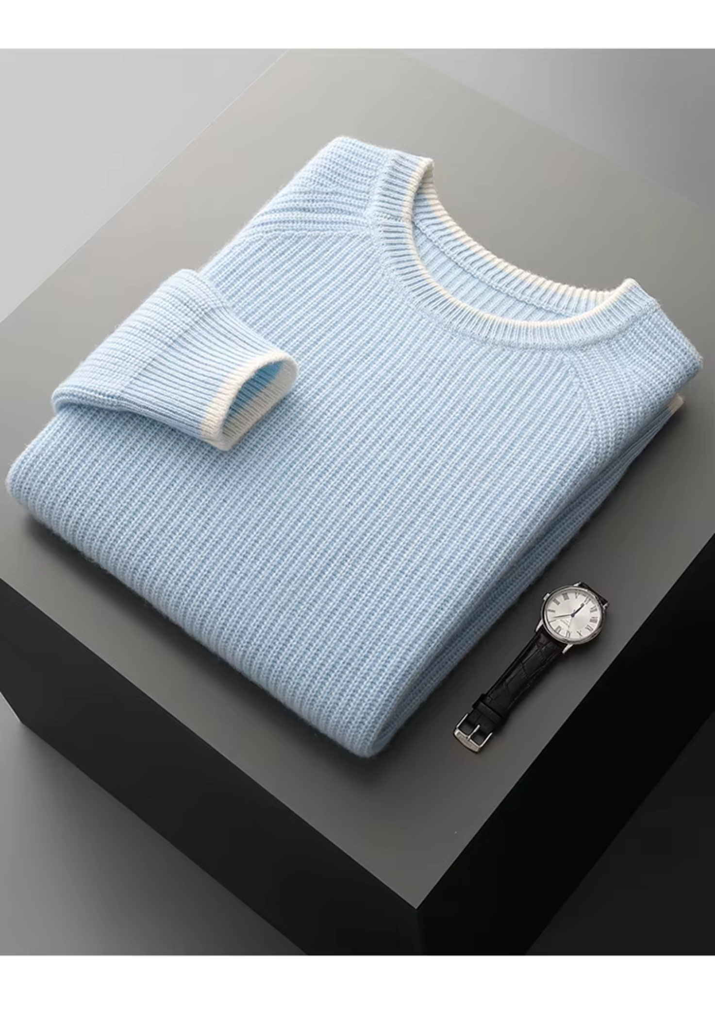 WOOL TWO TONE CREWNECK