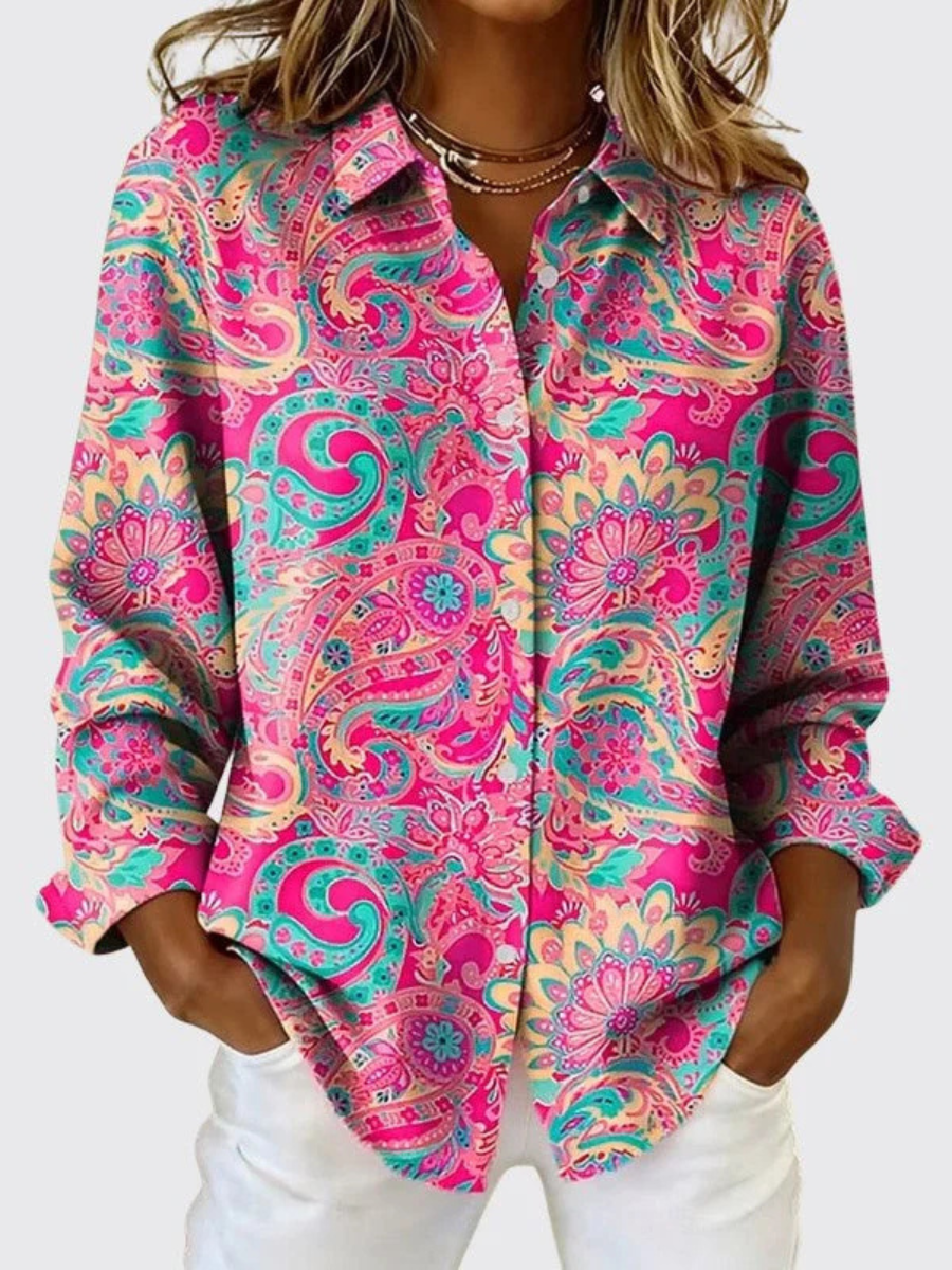 Joanna™ | Blusa con stampa paisley e bottoni