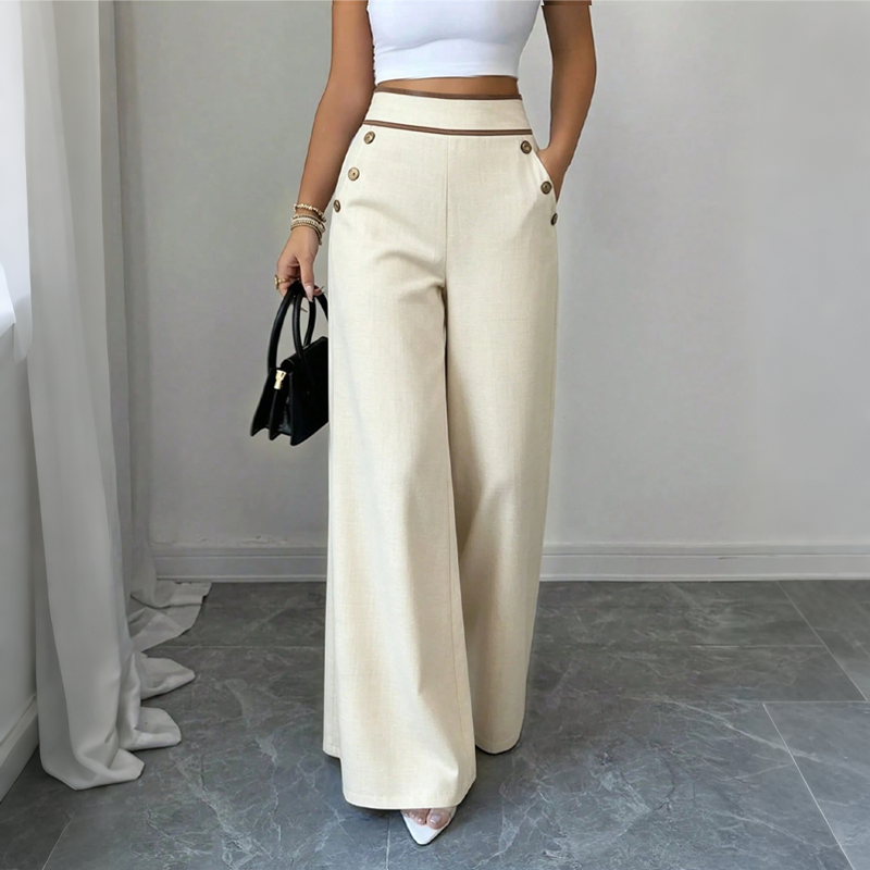 Oriessa - Pantaloni da Marinaio a Vita Alta