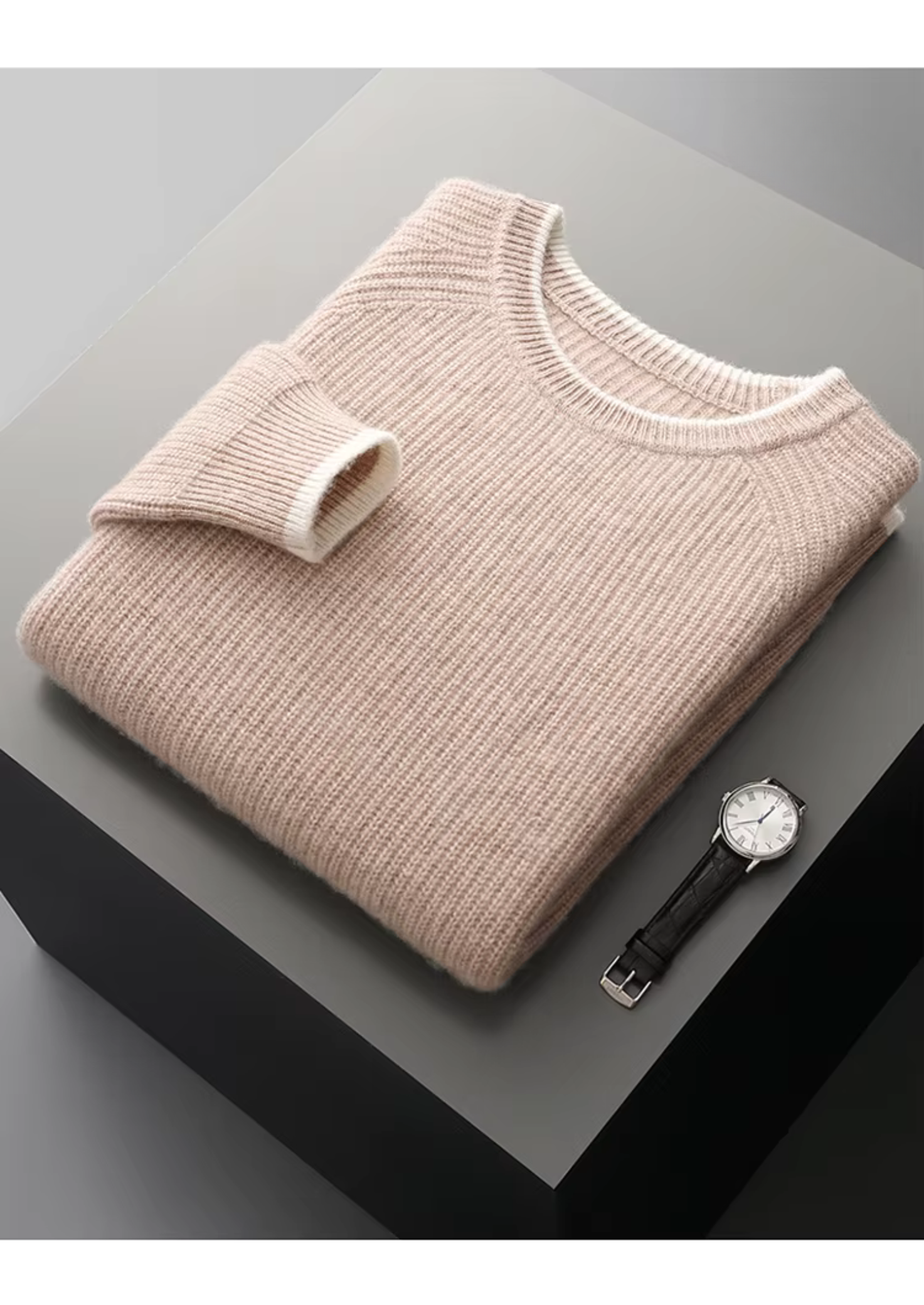 WOOL TWO TONE CREWNECK