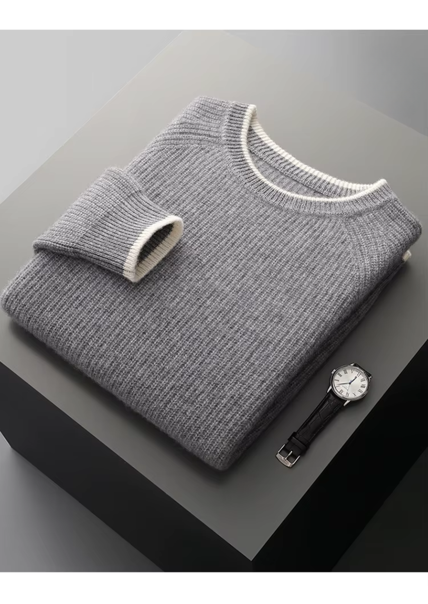 WOOL TWO TONE CREWNECK