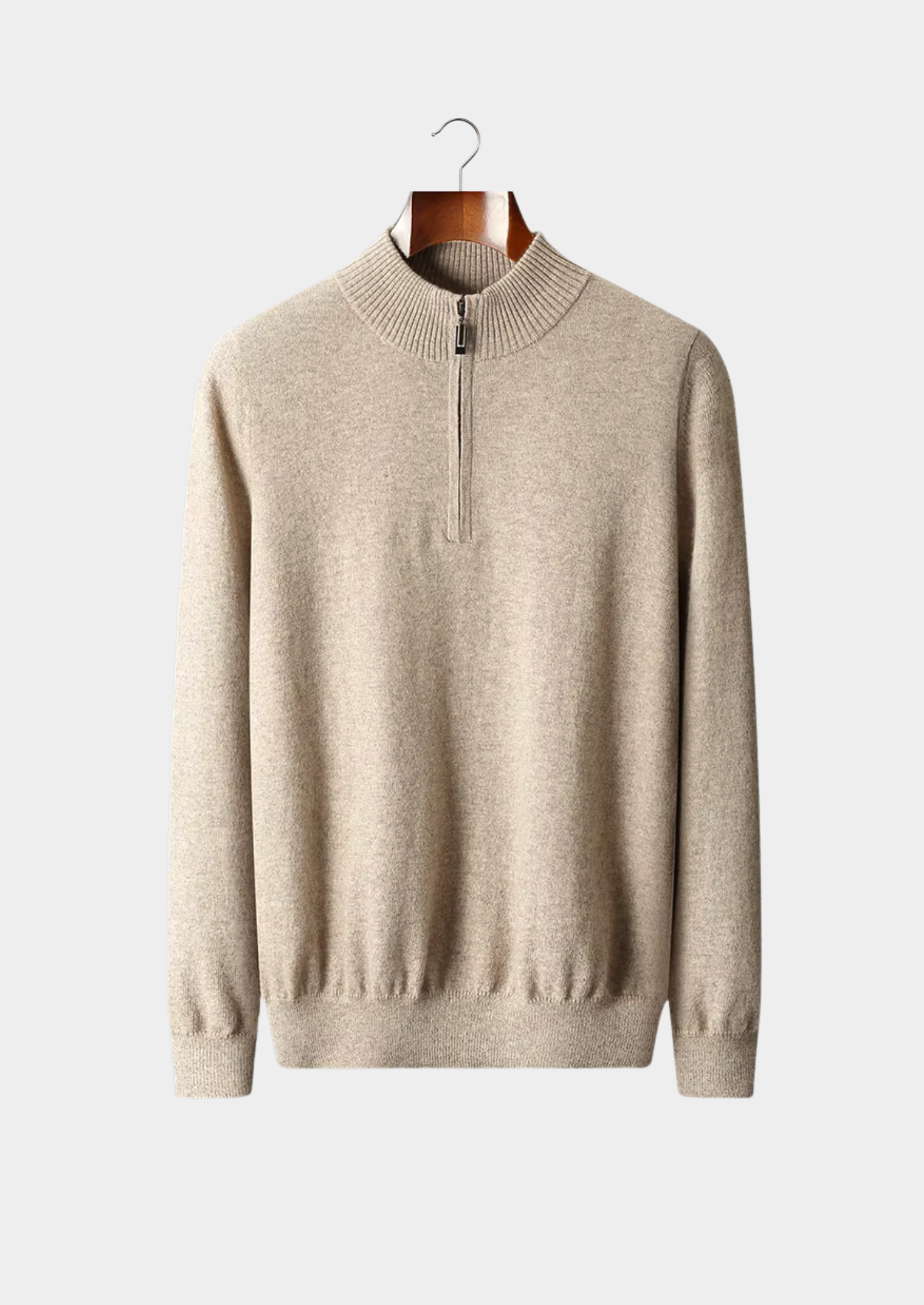 WOOL HALF ZIP SWEATER