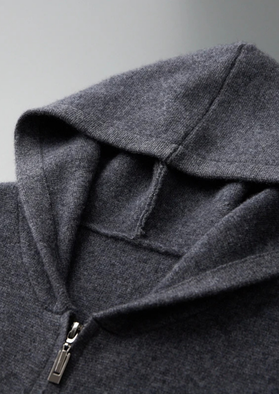 100% CASHMERE ZIPPER HOODIE