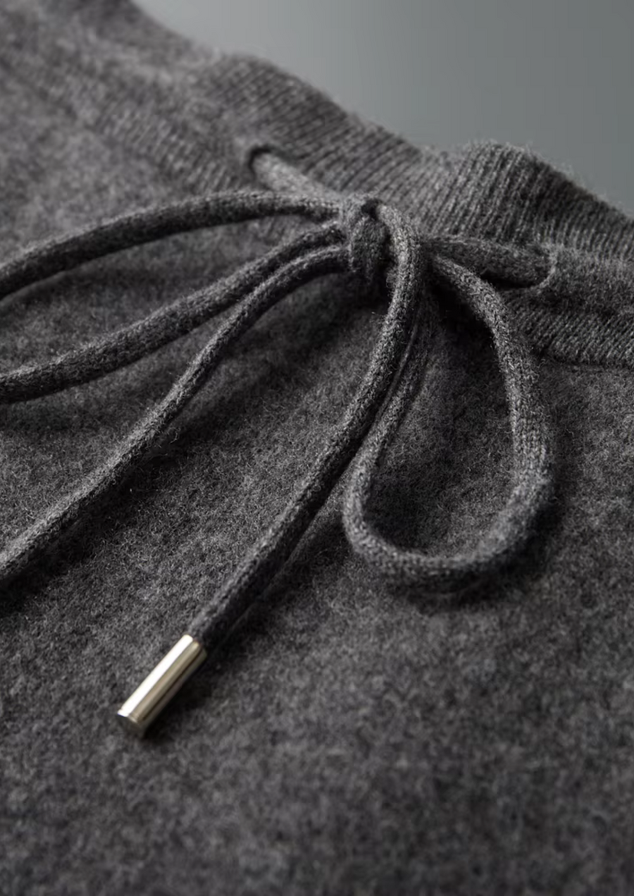 100% CASHMERE WIDE LEISURE TROUSERS