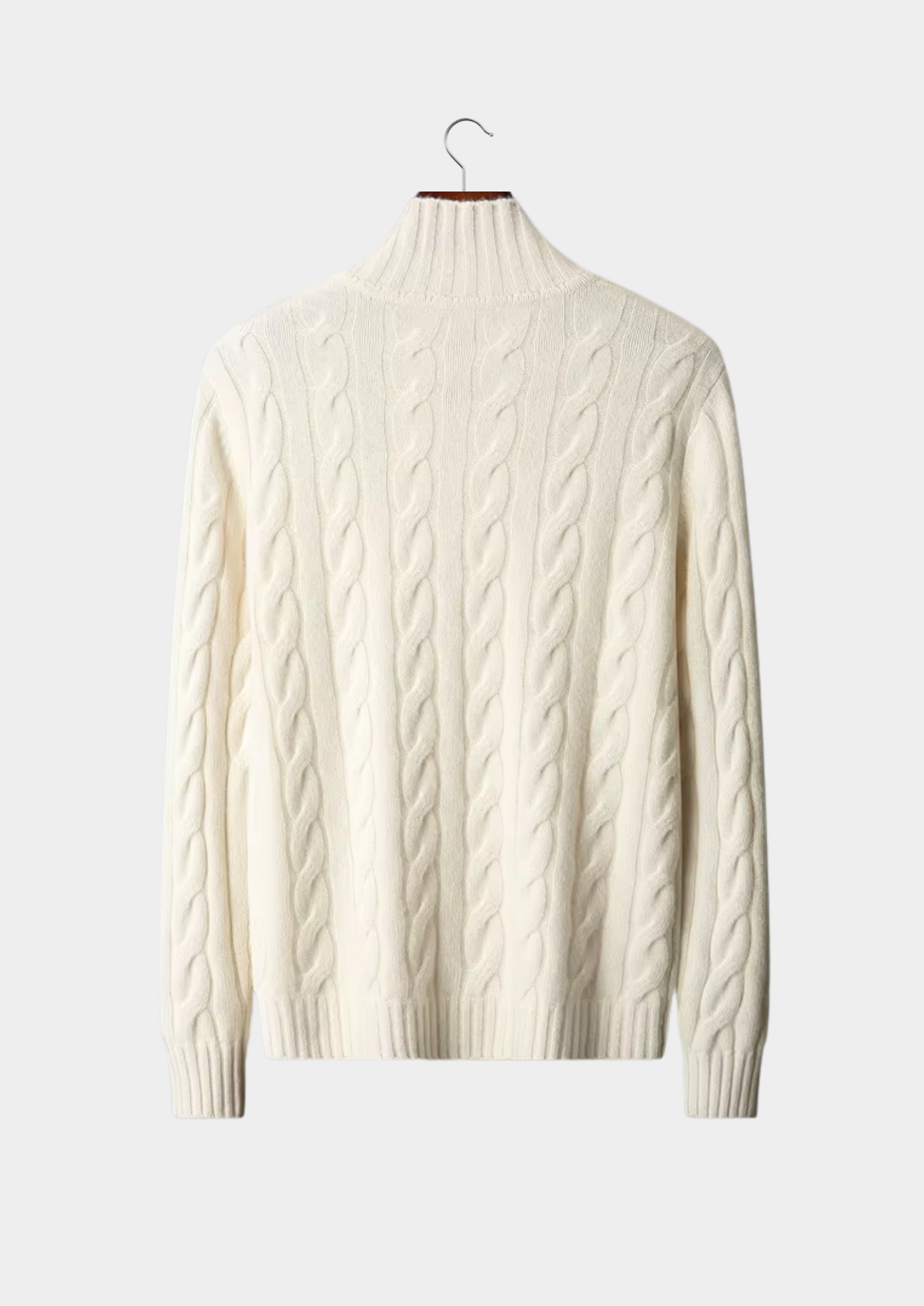 WOOL DUAL-ZIP CABLE CARDIGAN