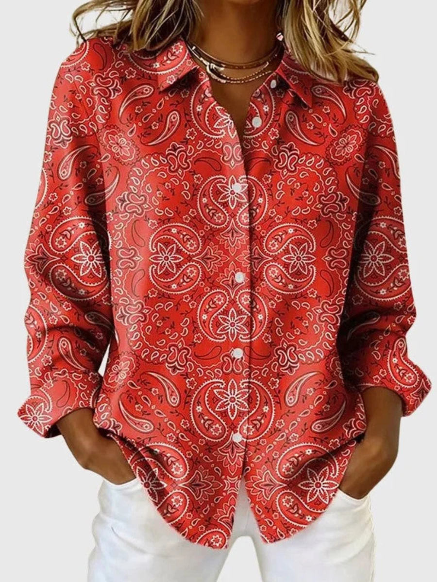Joanna™ | Blusa con stampa paisley e bottoni
