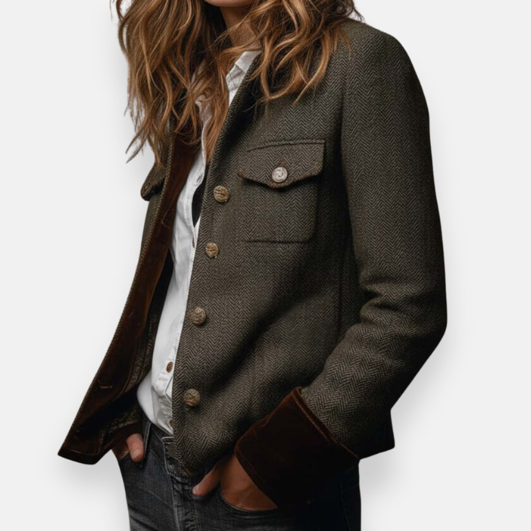 LEONORA | HERRINGBONE TWEED JACKET