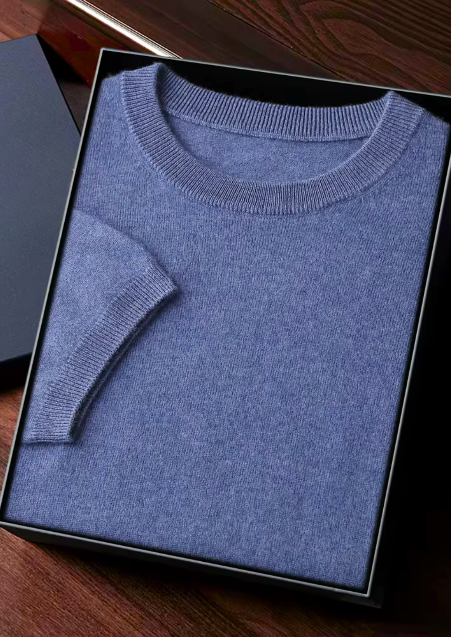 100% CASHMERE CLASSIC CREWNECK T-SHIRT