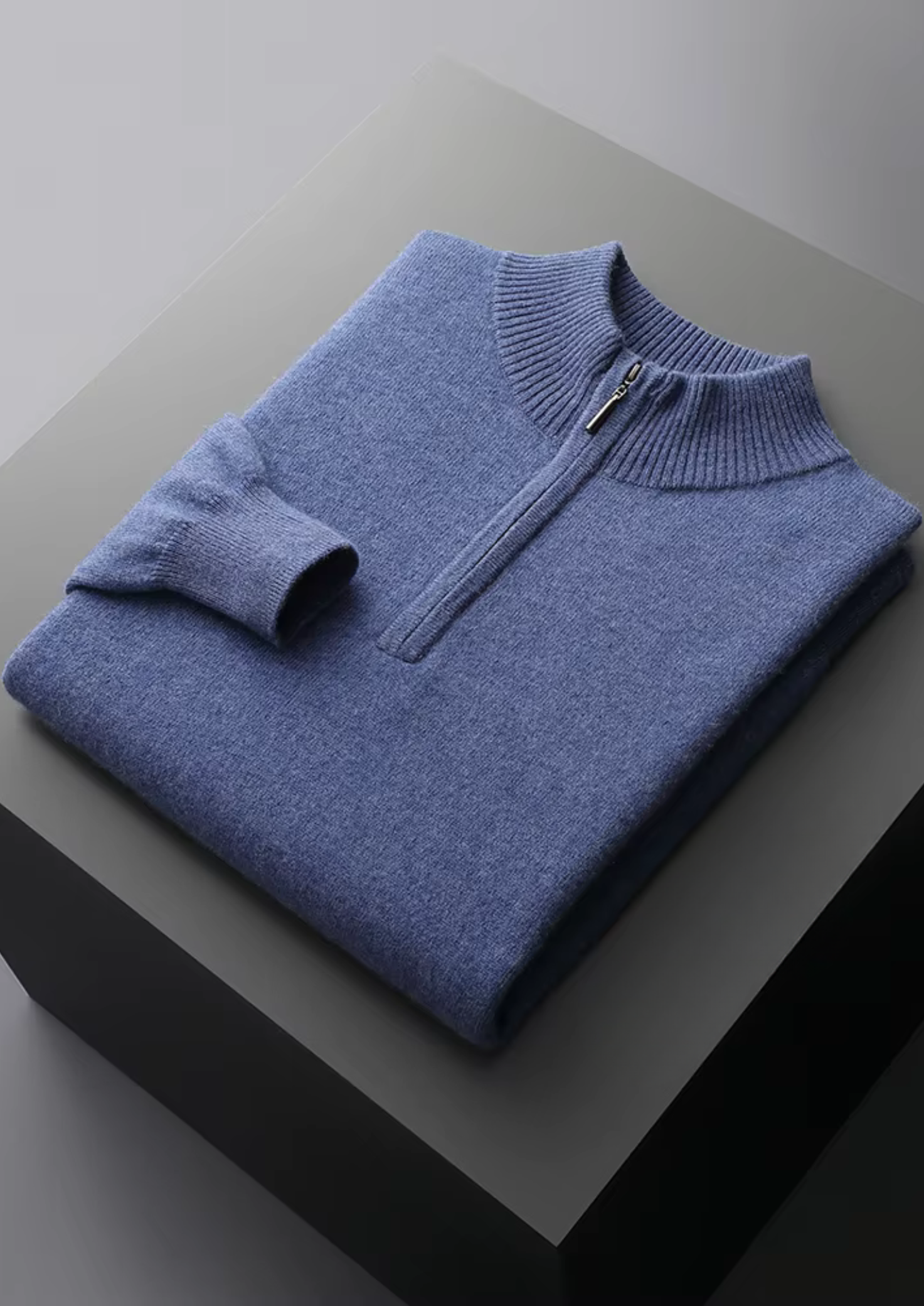 WOOL HALF ZIP SWEATER