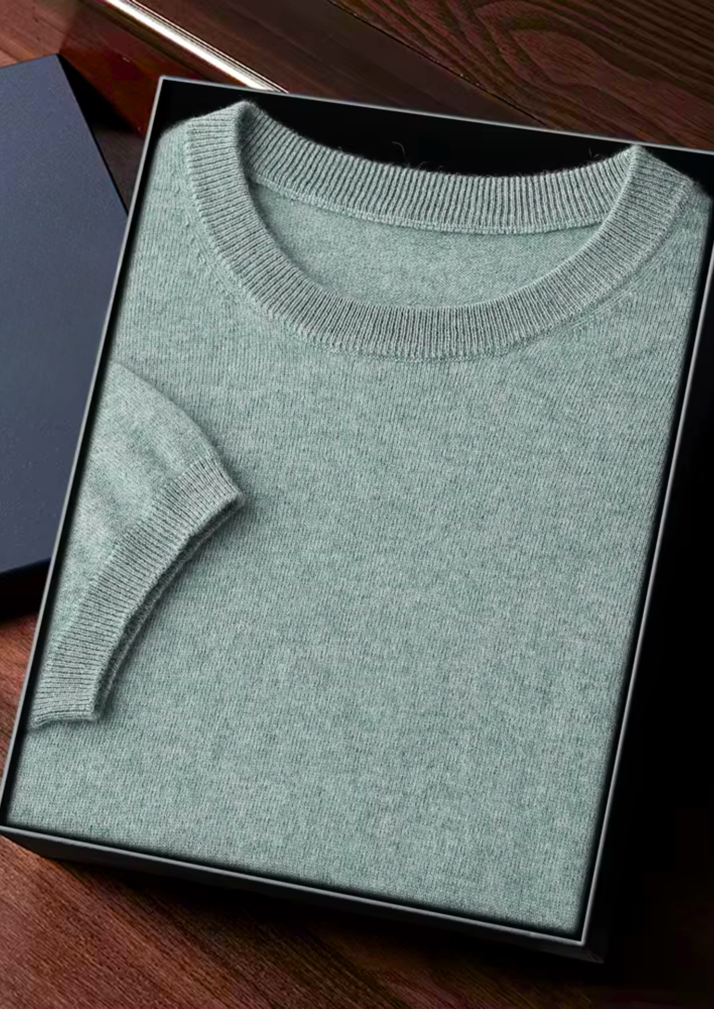 100% CASHMERE CLASSIC CREWNECK T-SHIRT