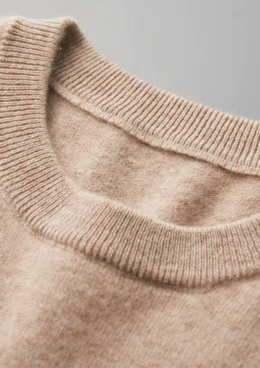 100% CASHMERE CLASSIC CREWNECK T-SHIRT