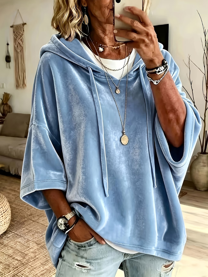Missina - Felpa Con Cappuccio Oversize in Velluto Di Lusso