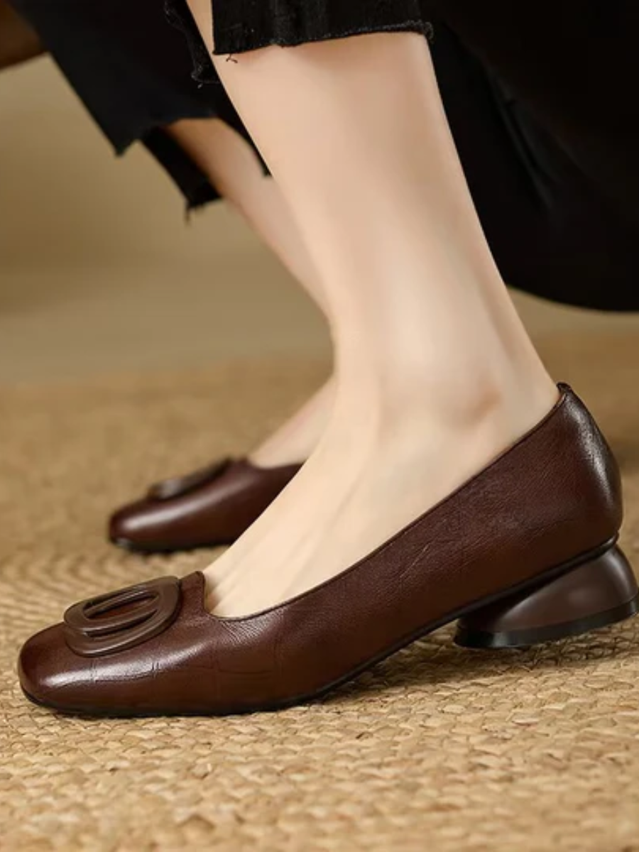 OPIUM | Ballerine in Pelle con Punta Quadrata