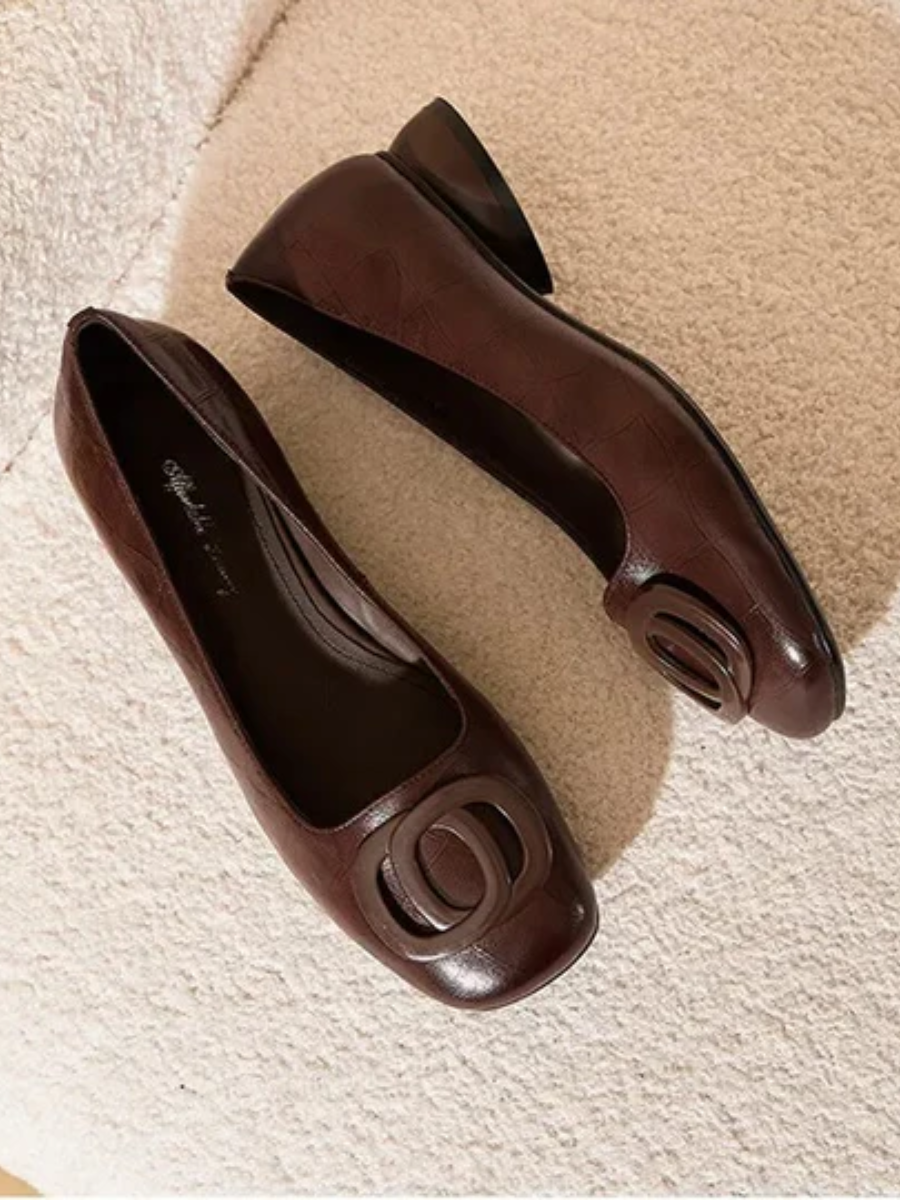OPIUM | Ballerine in Pelle con Punta Quadrata