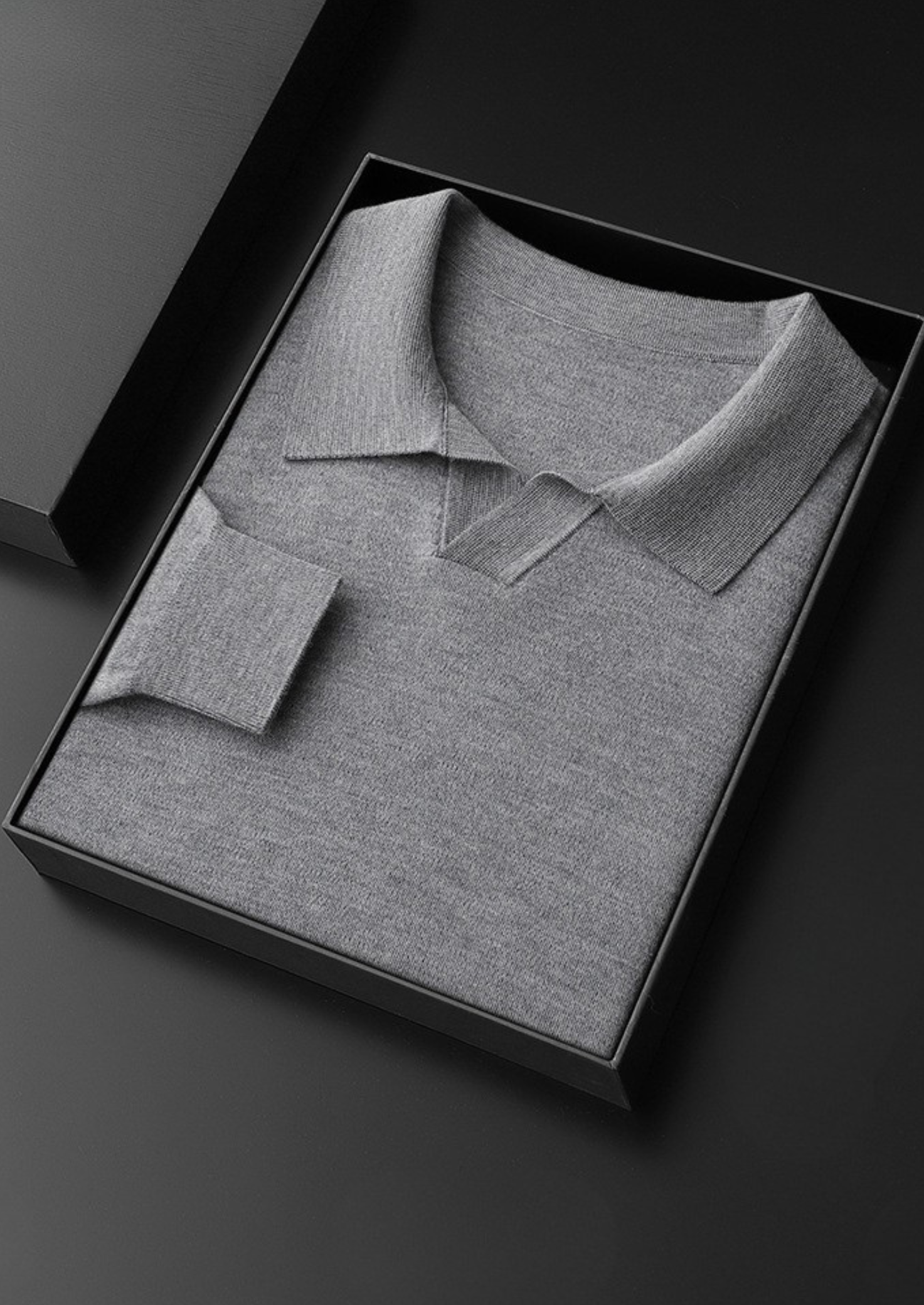 100% CASHMERE BUTTONLESS SWEATER POLO