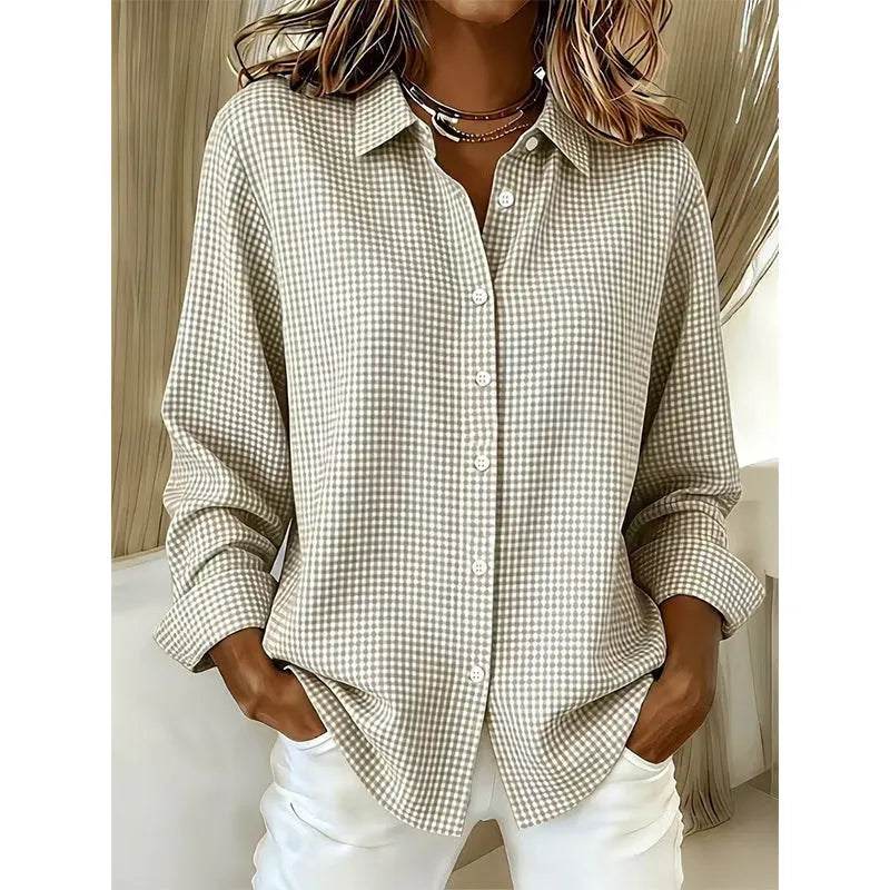 Illyssia - Blusa a Bottoni in Gingham Classico