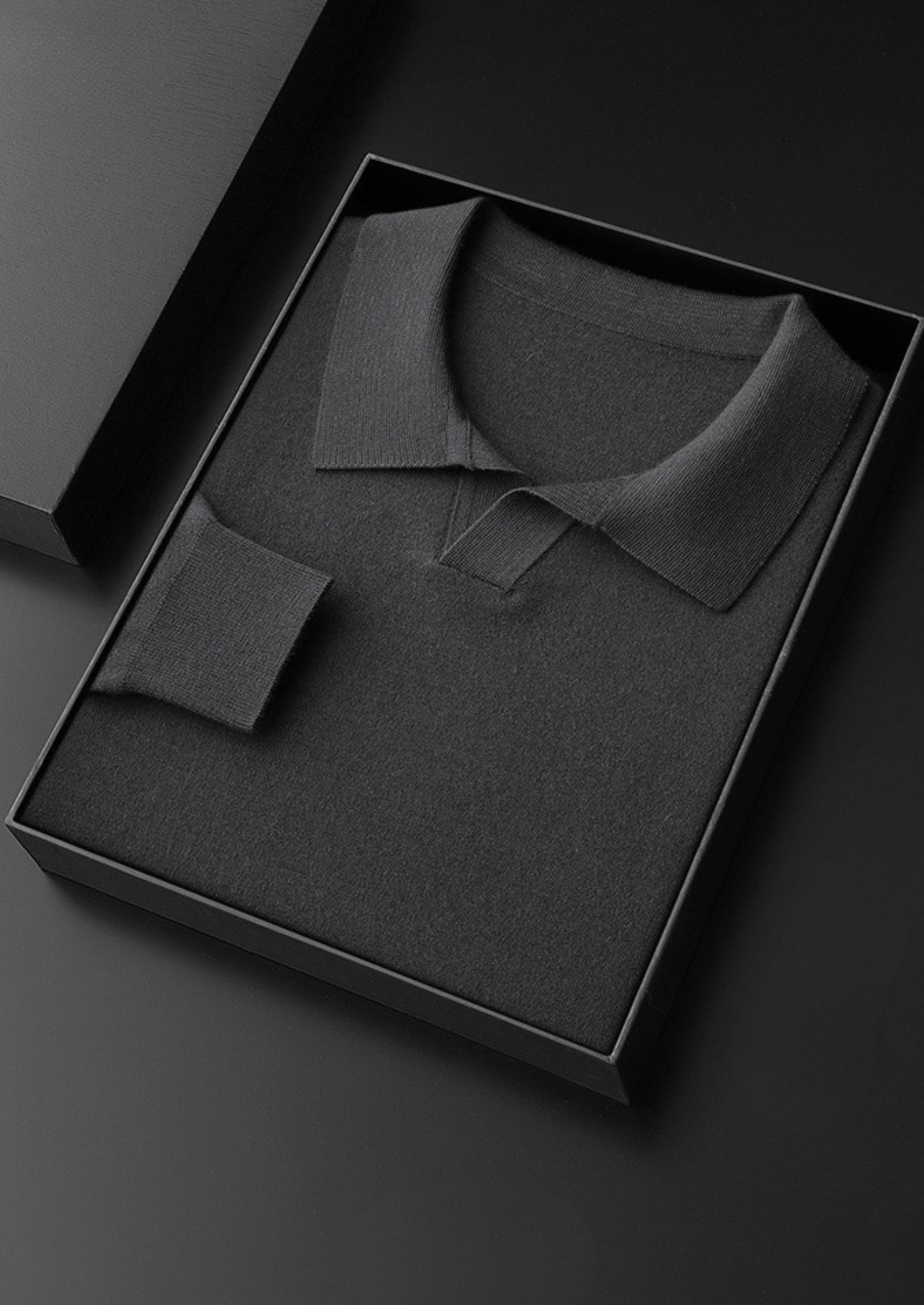 100% CASHMERE BUTTONLESS SWEATER POLO