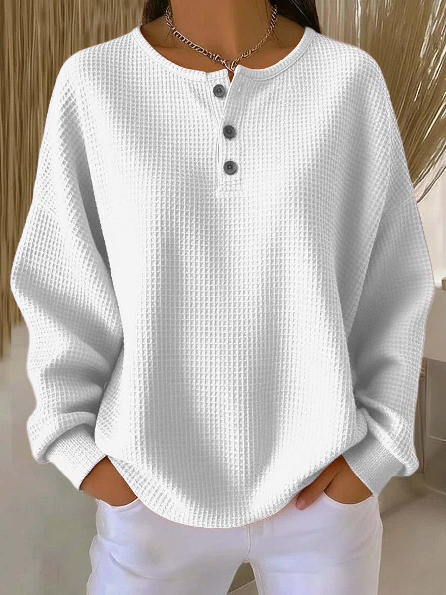 Mirabel™ | Felpa Henley Waffle Douillet