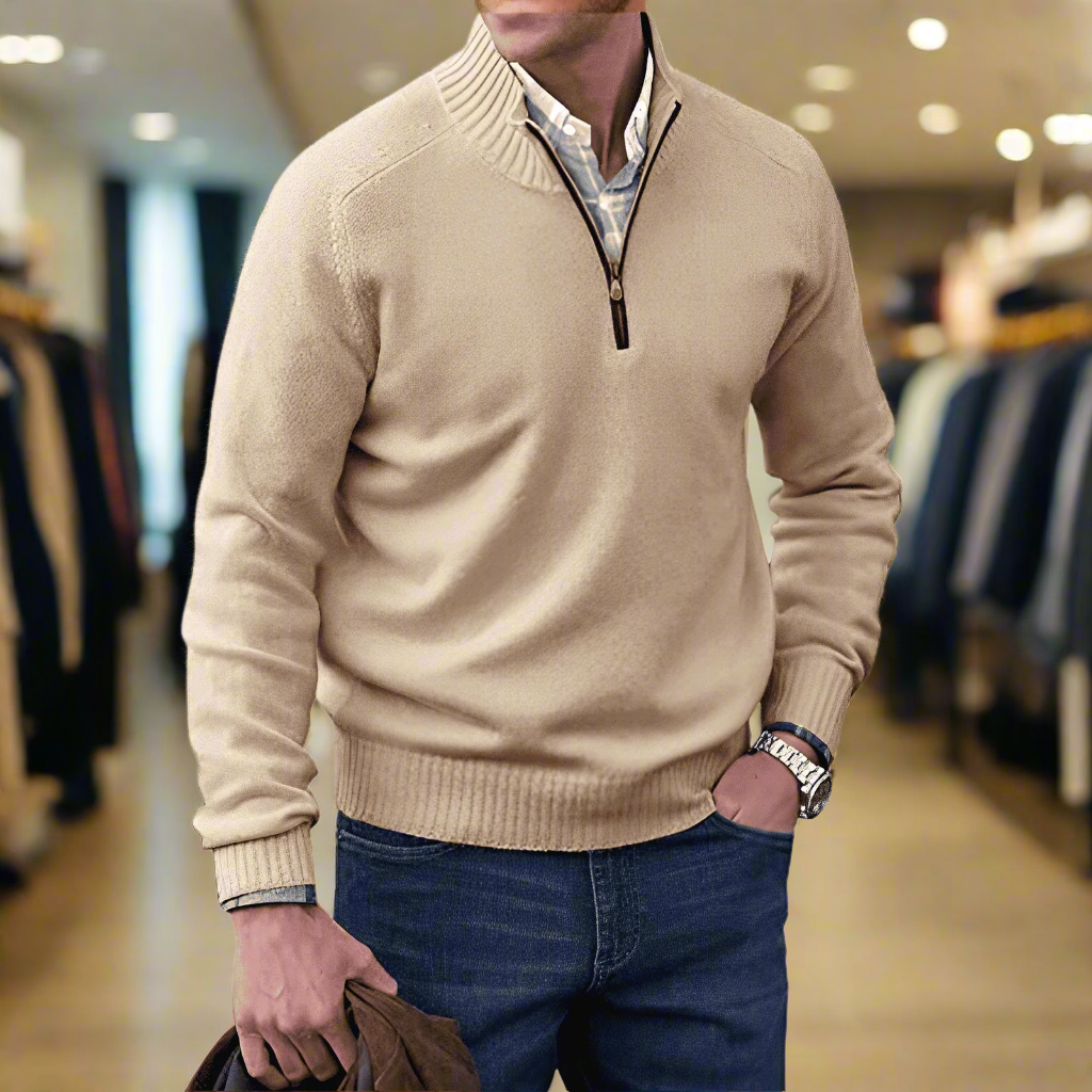 MODERN REGULAR-FIT ZIP PULLOVER | EFFORTLESS EVERYDAY ELEGANCE