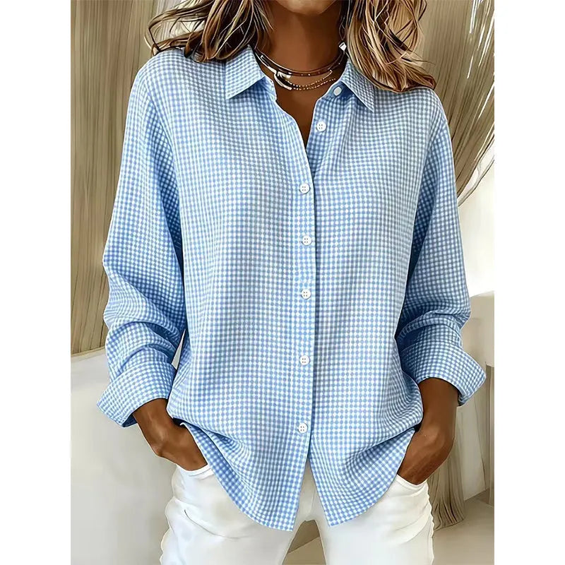 Illyssia - Blusa a Bottoni in Gingham Classico
