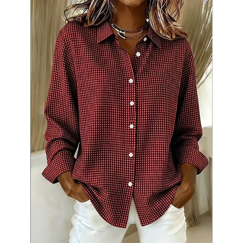 Illyssia - Blusa a Bottoni in Gingham Classico