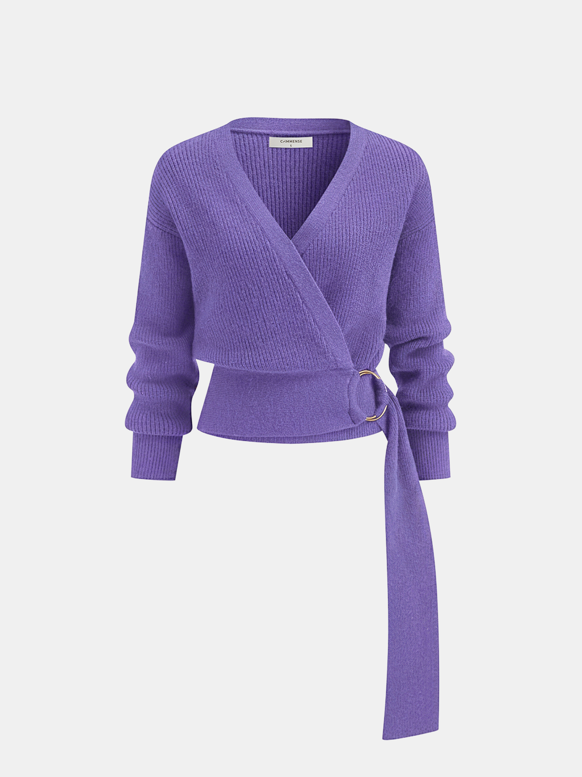 Metal Ring Knit Wrap Cardigan