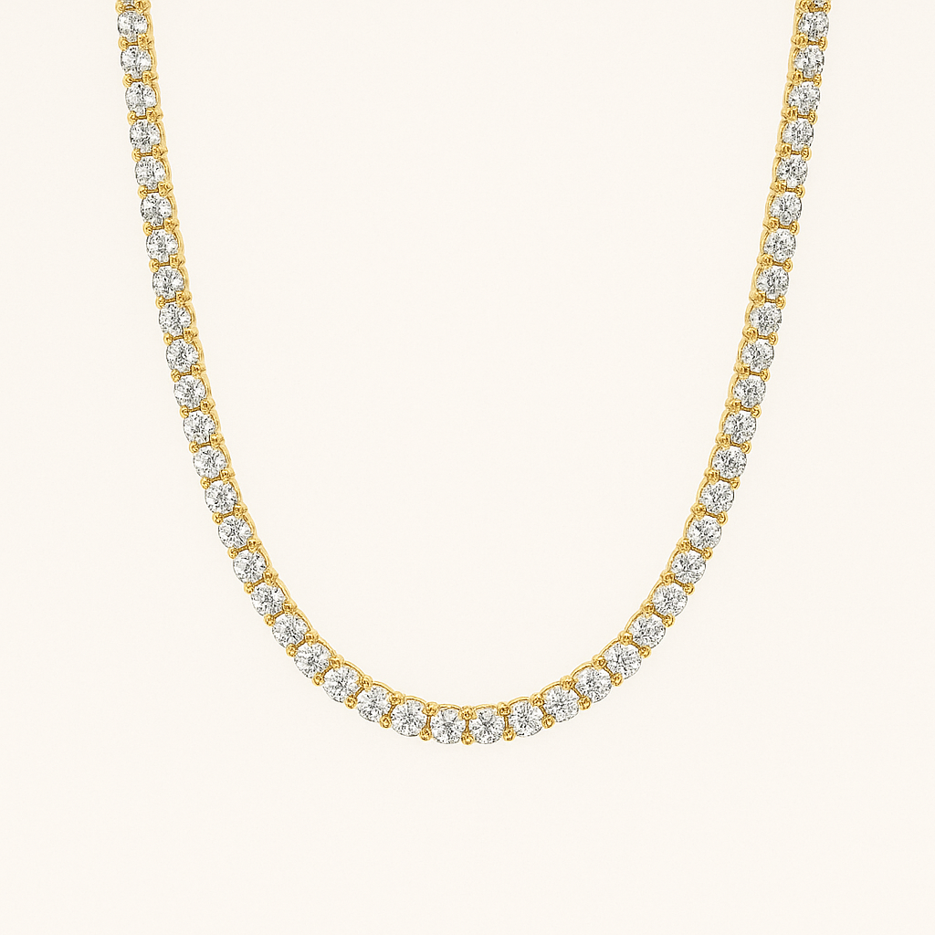 Classic Gold Tennis Necklace
