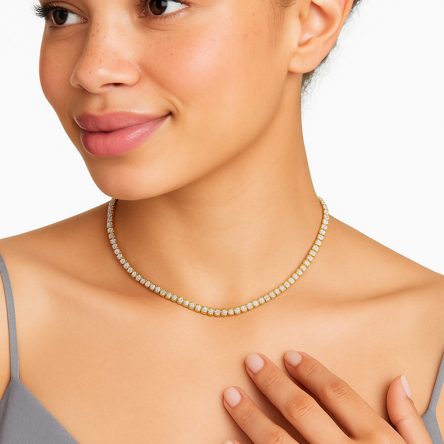 Classic Gold Tennis Necklace