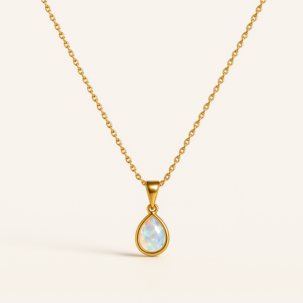 Ocean-Inspired Gold Drop Necklace