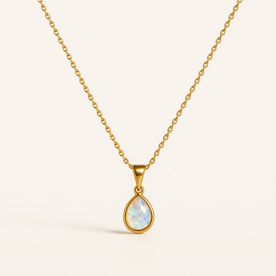 Ocean-Inspired Gold Drop Necklace