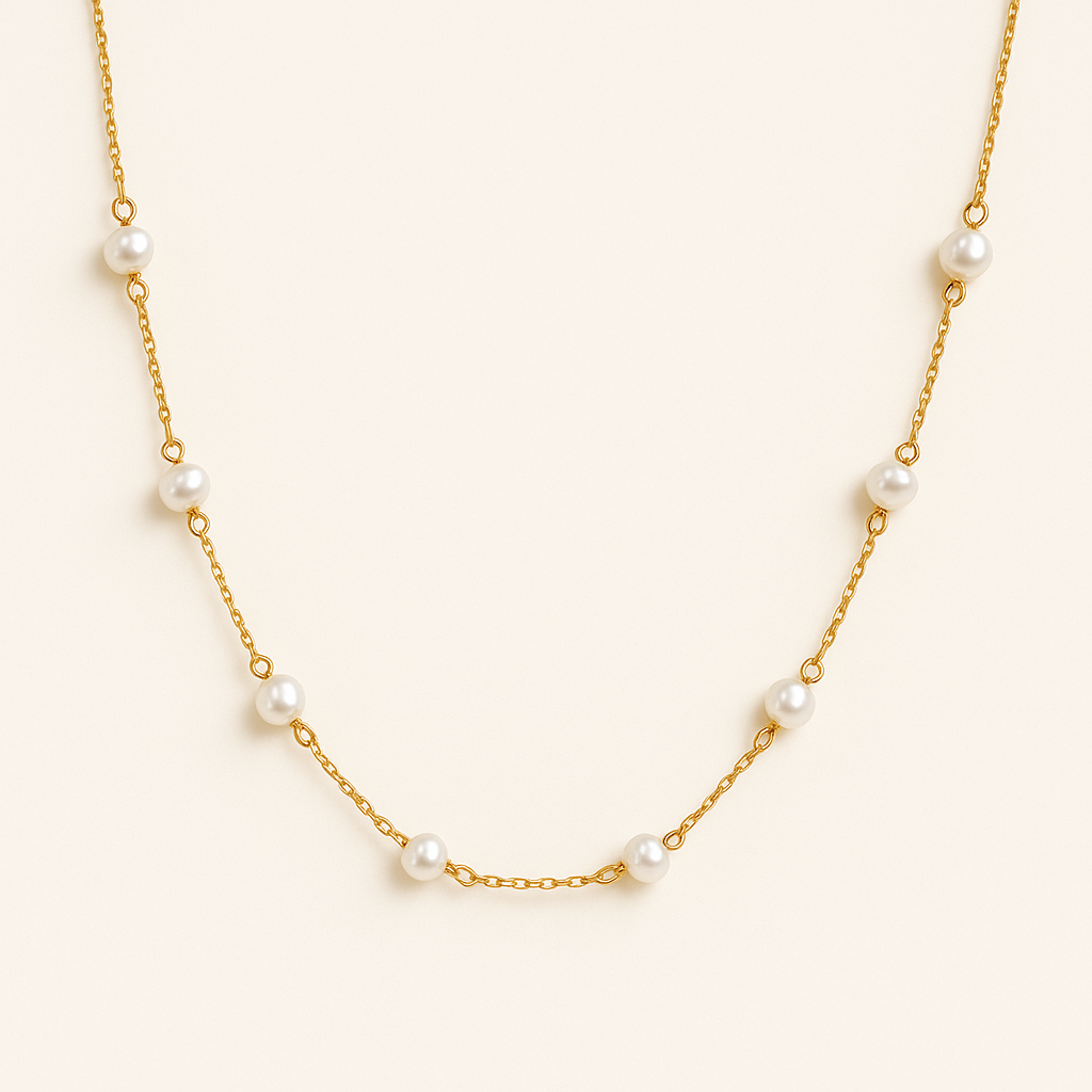 LANEY Elegant Golden Pearl Necklace
