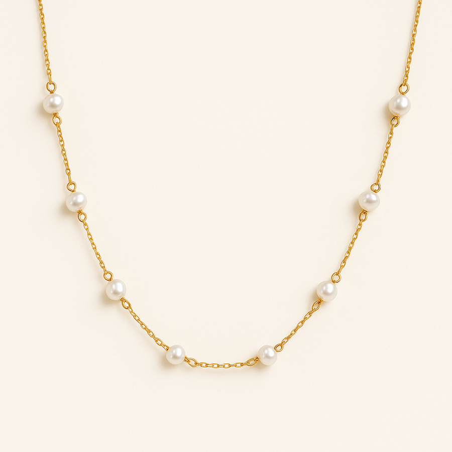 LANEY Elegant Golden Pearl Necklace