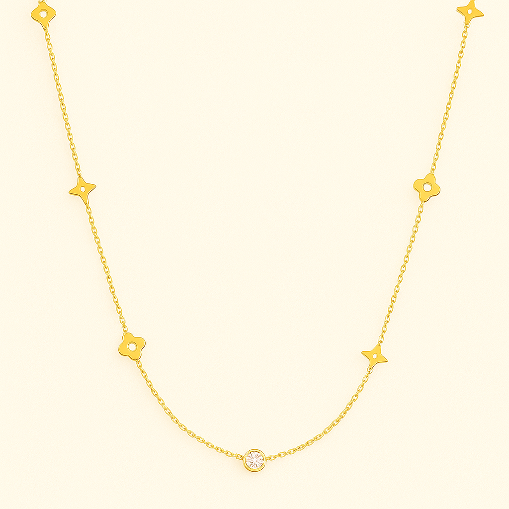 Golden Clover Necklace by CARRIE