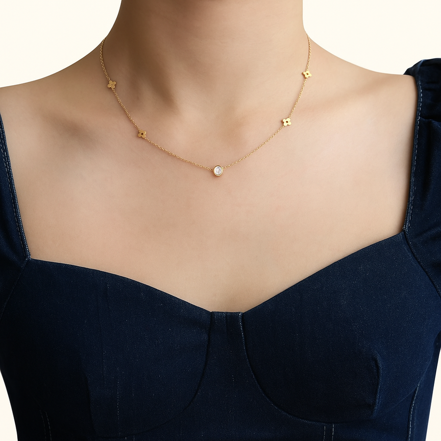 Golden Clover Necklace by CARRIE