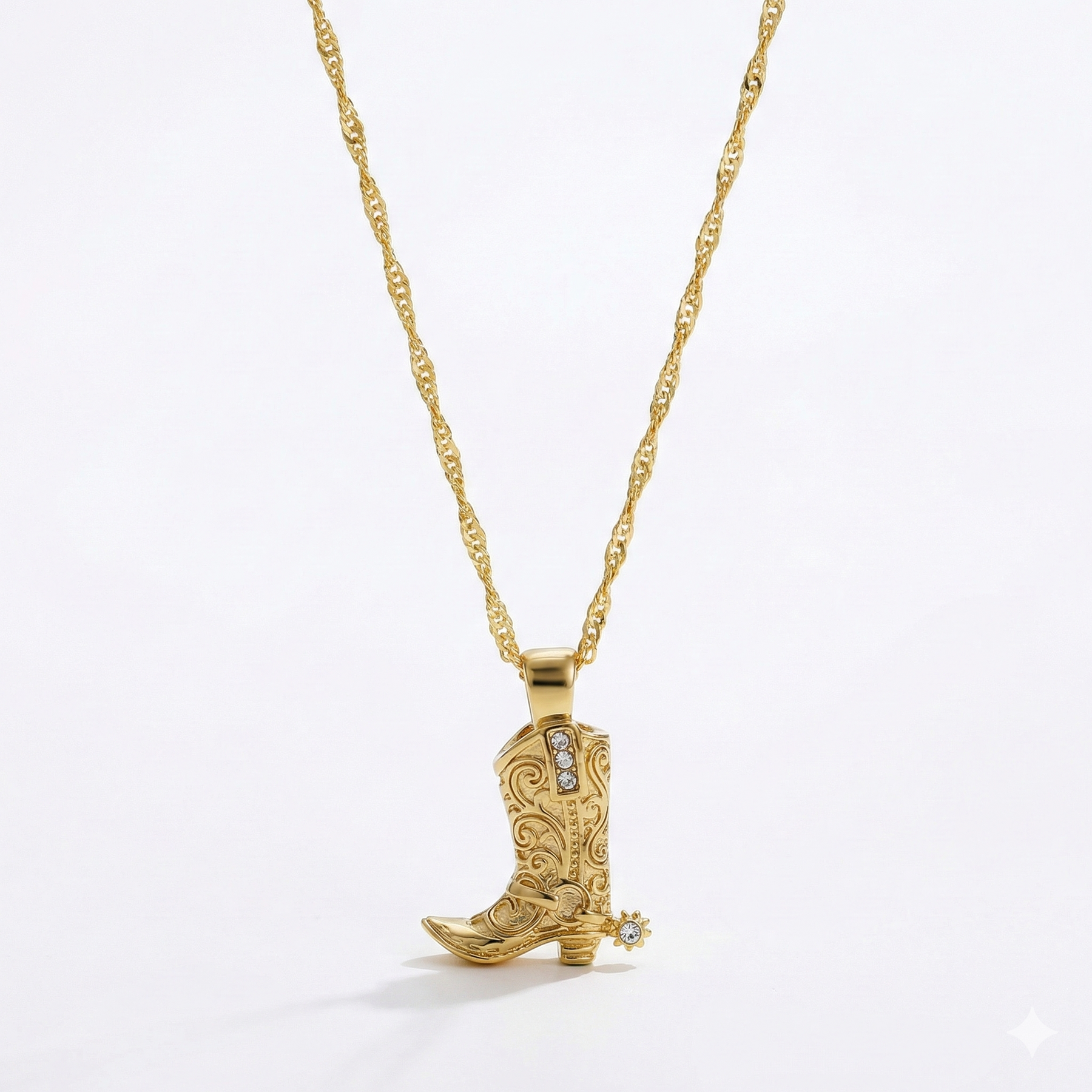 Rhinestone Rodeo Boot Necklace