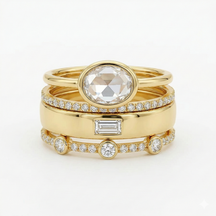 Lily - Vintage Gold Ring Set