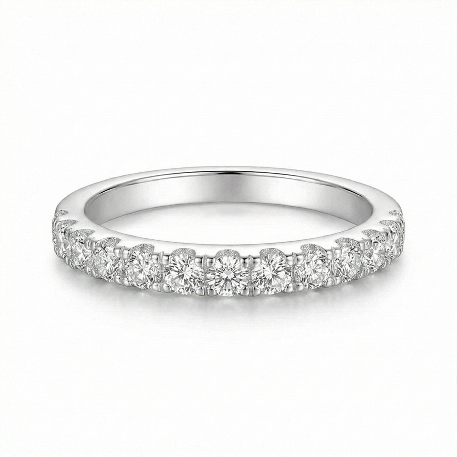 Moissanite Wedding Band | White Gold