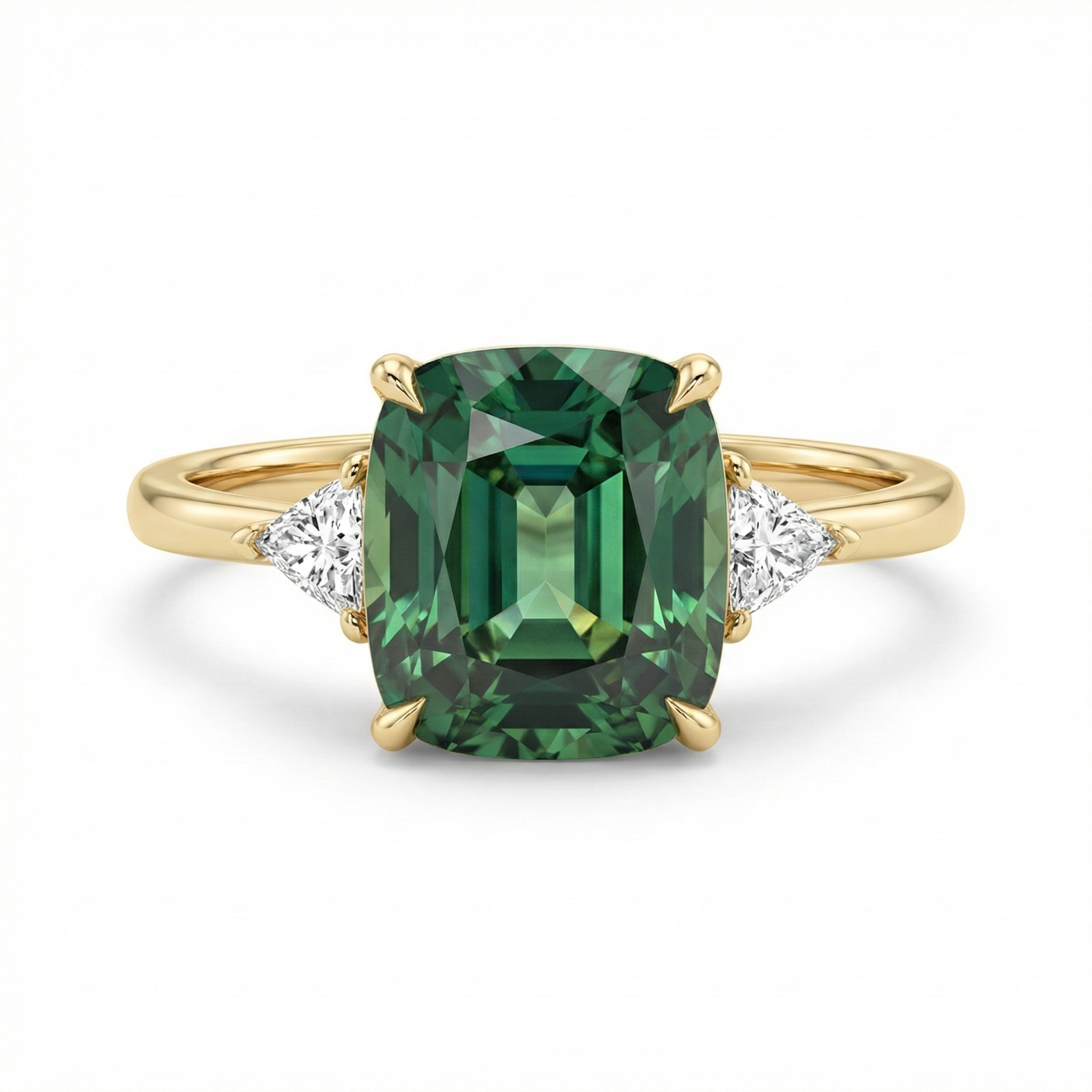Vintage-Inspired Green Gemstone Gold Ring
