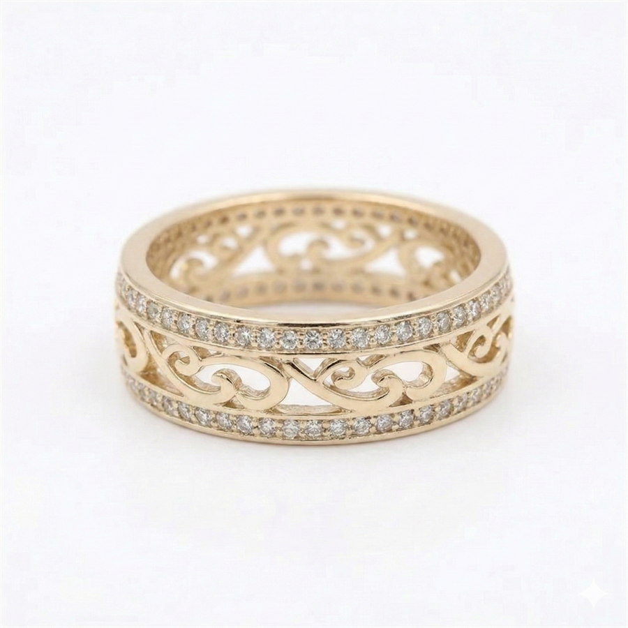 Shiny Hollow Gold Ring | Gold