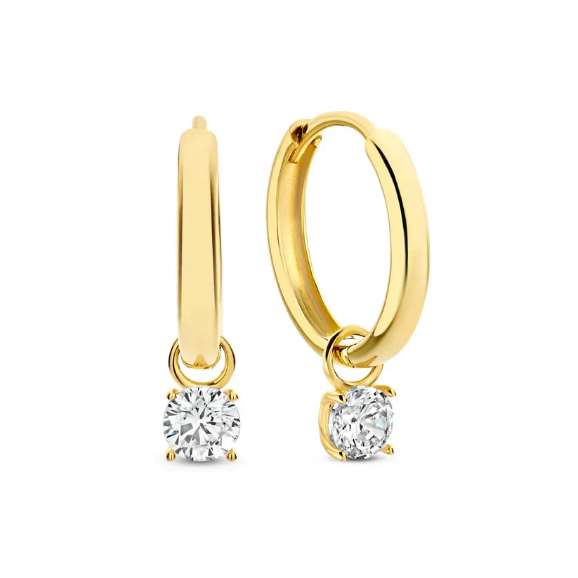 Moon Tears Stone Earrings Set | White Gold