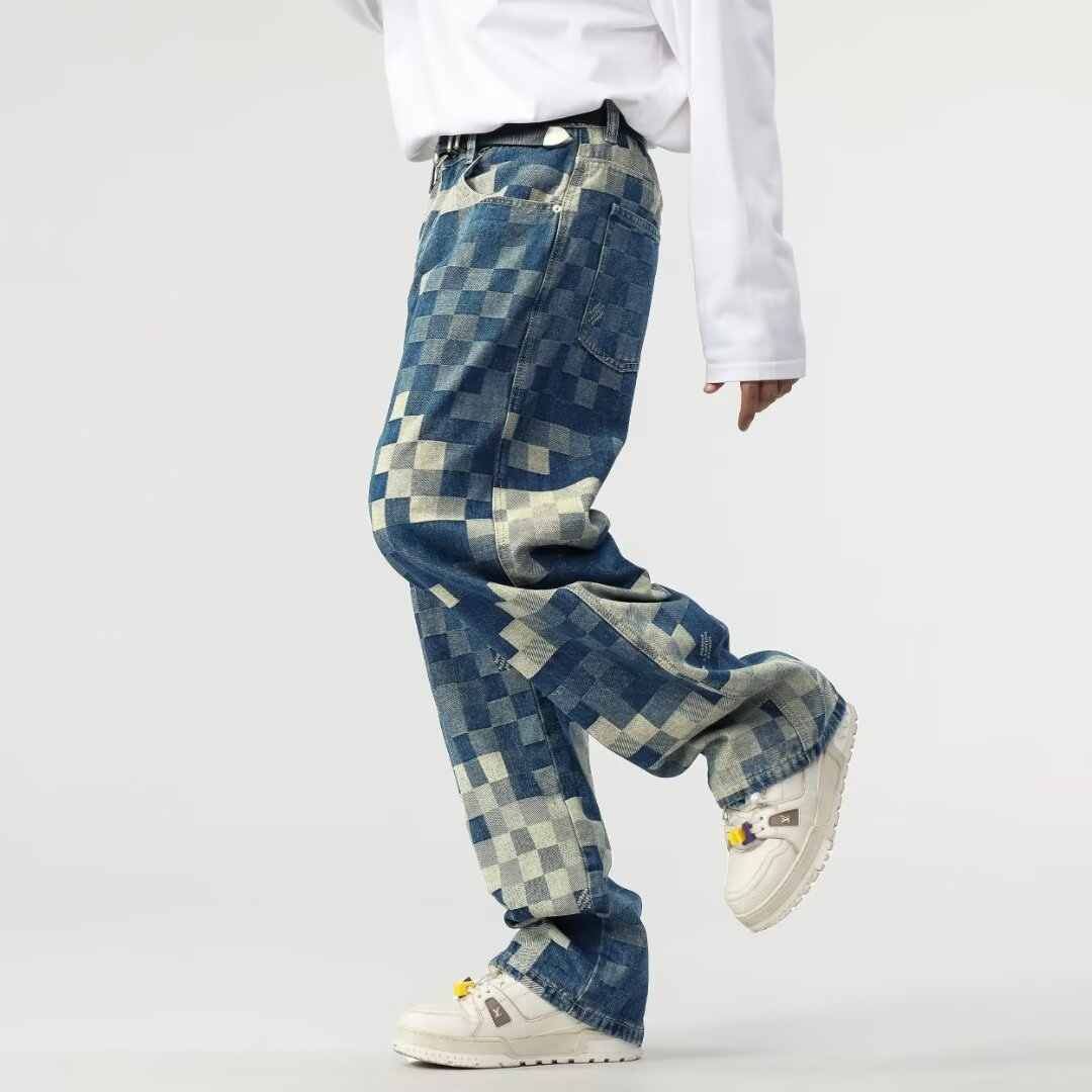 Pixel Effect Denim Jeans for Men