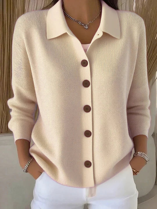 Josephine™ | Cardigan con colletto e bottoni frontali