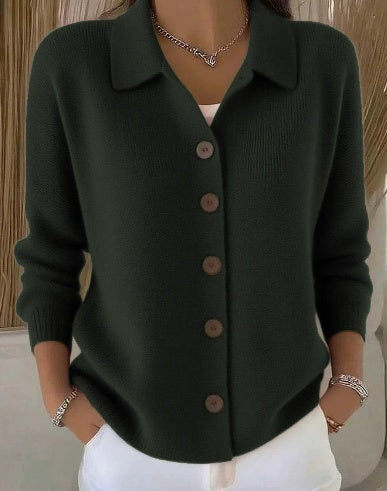 Josephine™ | Cardigan con colletto e bottoni frontali